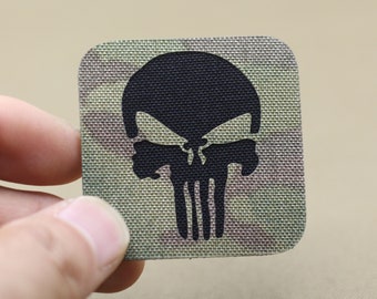 Skull patch skeleton skull Combat ID patch Military Patch tactical Patch Laser cut patches - 2x 2in (No IR function)