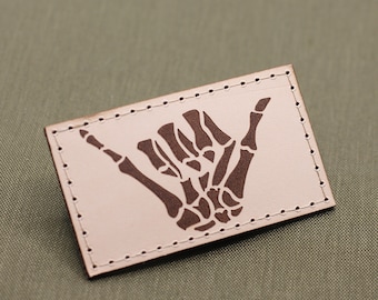 Patch en cuir patch en cuir de vachette patch militaire squelette Shaka patch tactique patch réfléchissant patchs découpés au laser