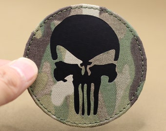 Skull Hang Loose rund patch 3,2 tum IR Combat ID patch Militär patch Infraröd taktisk patch reflekterande patch Laserskärnade patchar