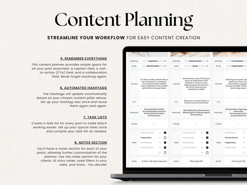 Content Planner Spreadsheet | Social Media Marketing (Digital File) image 6