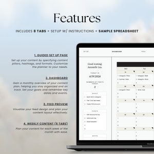 Social Media Content Calendar, Google Sheets Planner (Digital Download) image 2