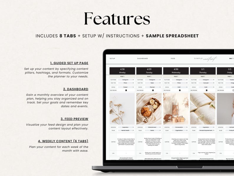 Content Planner Spreadsheet | Social Media Marketing (Digital File) image 2