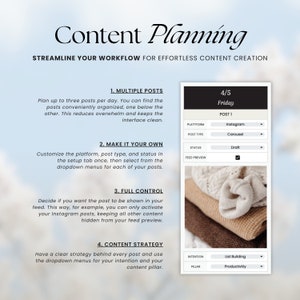 Social Media Planner Spreadsheet, Content Calendar, Instagram Planner, Monthly Content Planner, Social Media Tracker, Google Sheets Template zdjęcie 4