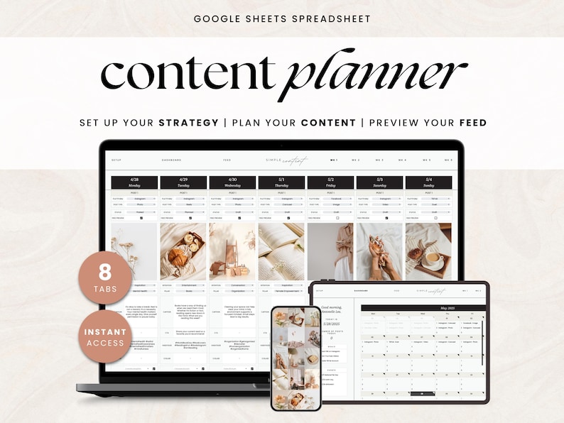 Content Planner Spreadsheet | Social Media Marketing (Digital File) image 1