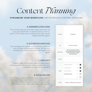 Social Media Planner Spreadsheet, Content Calendar, Instagram Planner, Monthly Content Planner, Social Media Tracker, Google Sheets Template zdjęcie 5