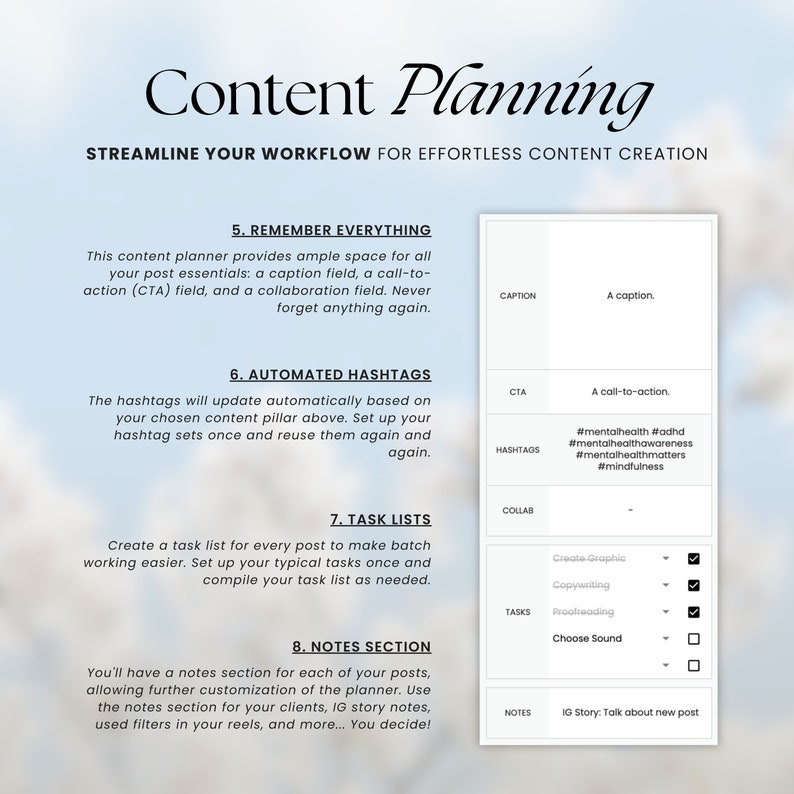 Social Media Content Calendar, Google Sheets Planner (Digital Download) image 5
