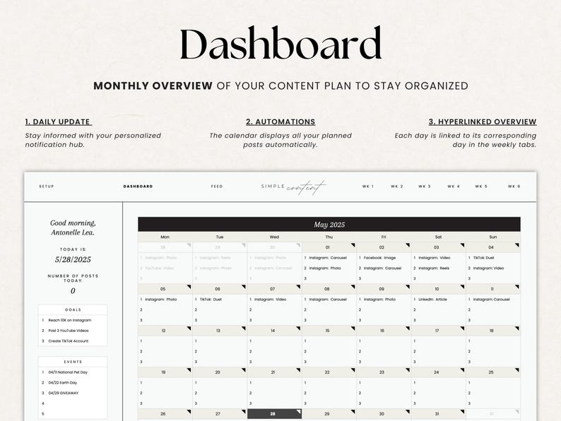 Content Planner Spreadsheet | Social Media Marketing (Digital File) image 4