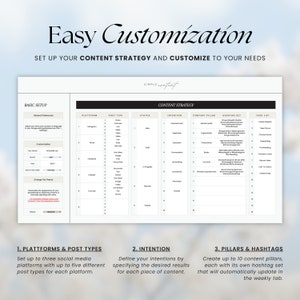 Social Media Content Calendar, Google Sheets Planner (Digital Download) image 3