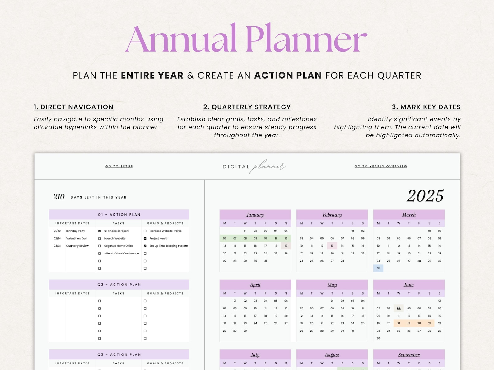 Google Sheets Digital Planner, Weekly Monthly Annual (digital Download ...
