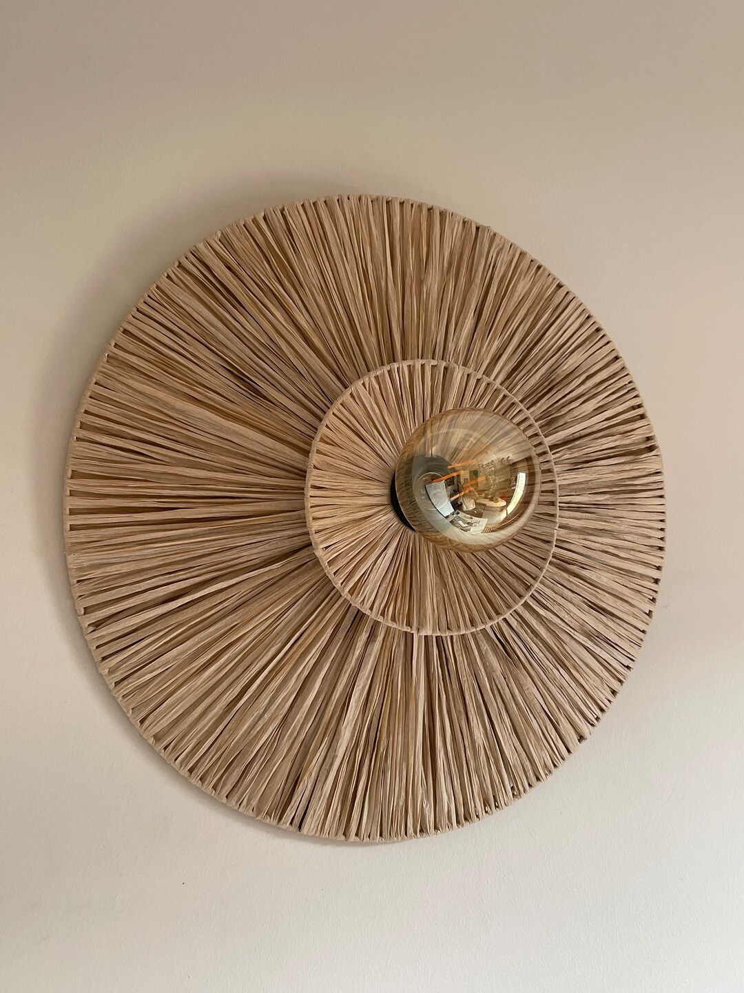 Handcrafted Round Wall Lighting Unique Wall Decor Rustic Etsy