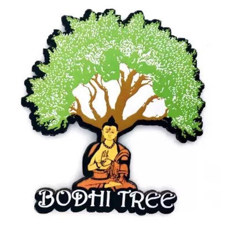 Wooden Fridge Magnet Souvenir Indian Bhoddhi Tree Magnet