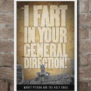Monty Python & The Holy Grail "FART" Quote Poster (12"x18")