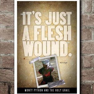 Monty Python And The Holy Grail "FLESH WOUND" Quote Poster (12"x18")
