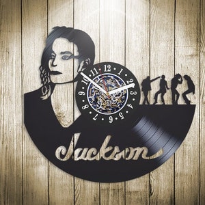 Music Legend Vinyl Record Laser Cut Wall Clock King Of Pop Retro Decor For Living Room Music Artwork Birthday Gift For Woman