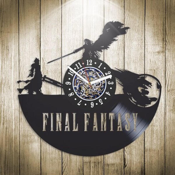 Final Fantasy Game Vinyl Record Horloge Jeu vidéo Mur Décor Original Decor Pour Salle de jeux Final Fantasy Art Winter Holidays Cadeau Pour Brother