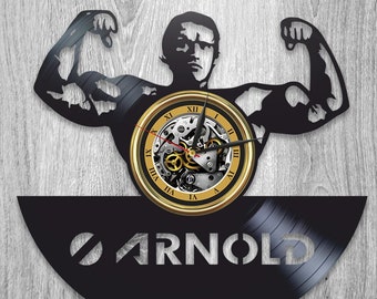 Bodybuilder Vinyl Record Black Wall Clock Gym Wall Decor Powerlifting Gifts Bodybuilding Wall Art Fitness Lover Gift Bday Gift For Him