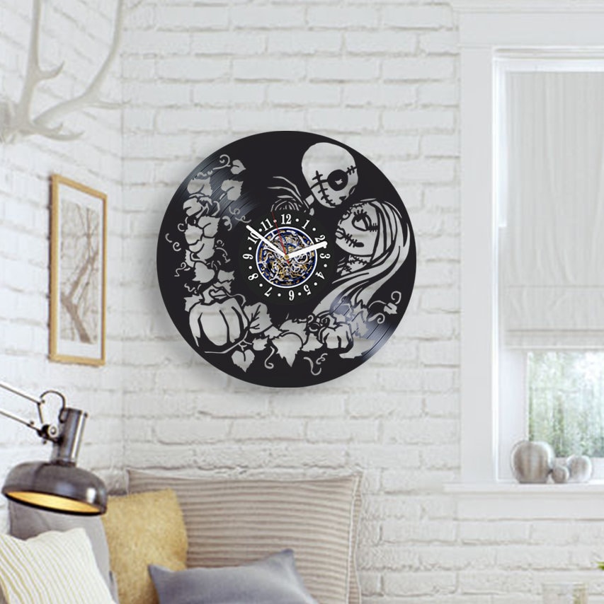 Jack Skellington and Sally Vinyl Record Clock Love Wall Art Nightmare ...