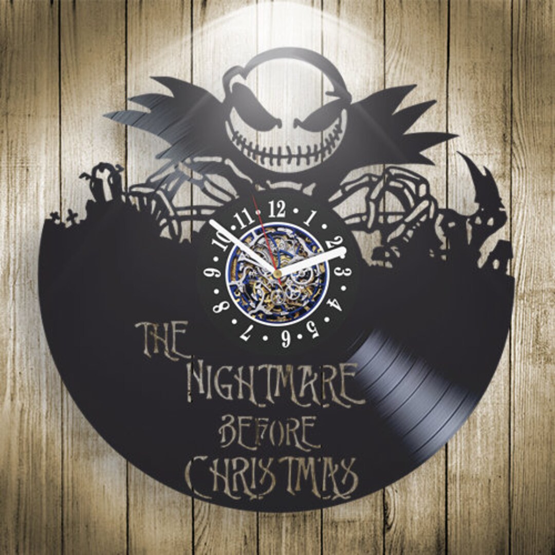 Jack Skellington Vinyl Record Black Wall Clock Spooky Decor for Boys ...
