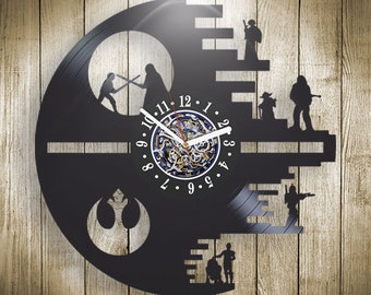 Star Wars Vinyl Record Silent Wall Clock Star Wars Wall Art Bedroom Decor For Man Movie Lover Gifts Birthday Gift For Husband