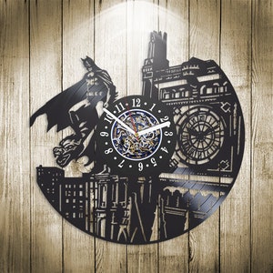 The Dark Knight Vinyl Schallplatte Kreative Uhr Original Wanddeko für Büro Comics Bücher Kunstwerk DC Charaktere Geburtstag Geschenk für Ehemann