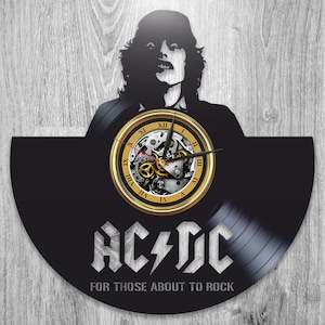 AC/DC Band Vinyl Record Music Wall Clock Rock Lover Gift ACDC Art Unique Wall Decor For Men Bedroom Birthday Gift For Father