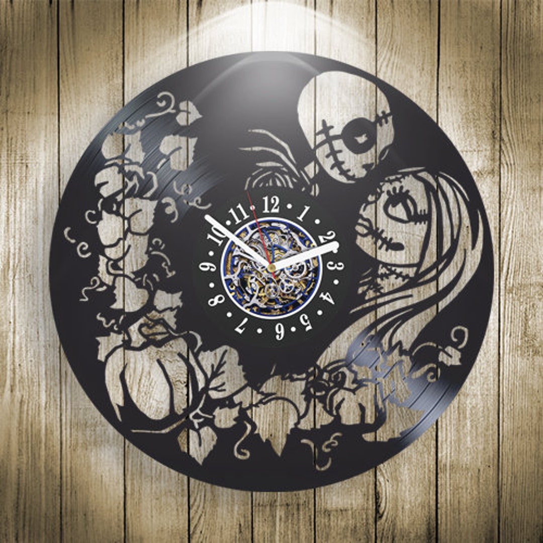 Jack Skellington and Sally Vinyl Record Clock Love Wall Art Nightmare ...