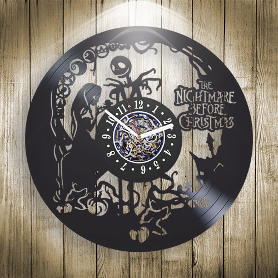 Jack and Sally Vinyl Record Wall Clock Spooky Artwork Nightmare Before ...