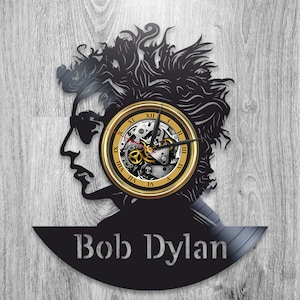 Bob Dylan Disco in vinile Orologio da parete tagliato al laser Arte rock Star Decorazione retrò per sala musica Rock and Roll Stars Regalo di Natale per il marito