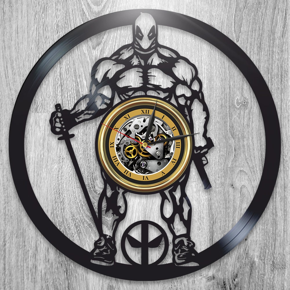 Deadpool Vinyl Record Round Wall Clock Comics Books Art Superhero Decor ...