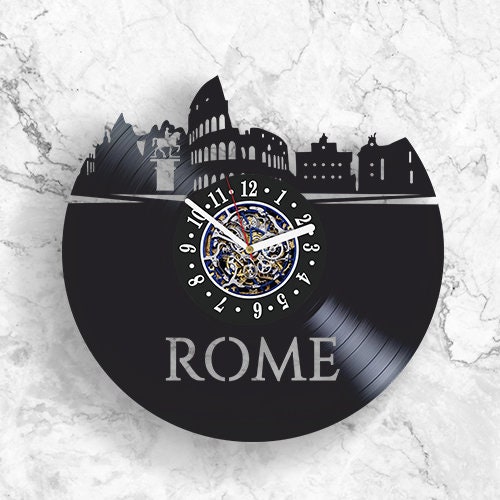 Wall Watch Design Rome Rome Italy Vinyl Record Wall Clock 12