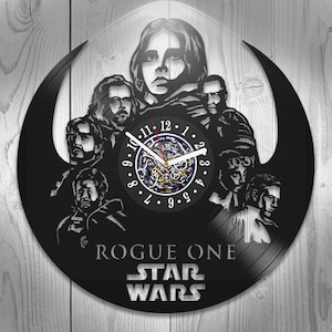 Star Wars Characters Vinyl Record Wall Clock Star Wars Movie Laser Cut Office Decor For Wall Art Housewarming Gift For New Home