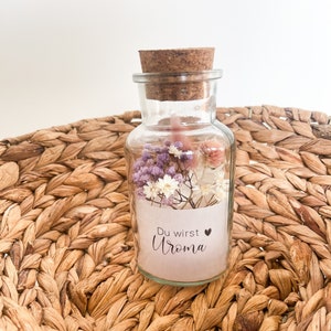 Geschenkglas mit Trockenblumenstrauß I Schwangerschaft verkünden I Du wirst Oma I Ihr werdet Oma und Opa I Du wirst Tante