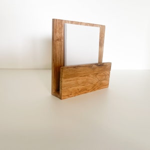 Aufsteller aus Holz I Edler Briefhalter - Eiche - Organizer Büro I Ablage Karten I Aufbewahrung Fotos & Karten