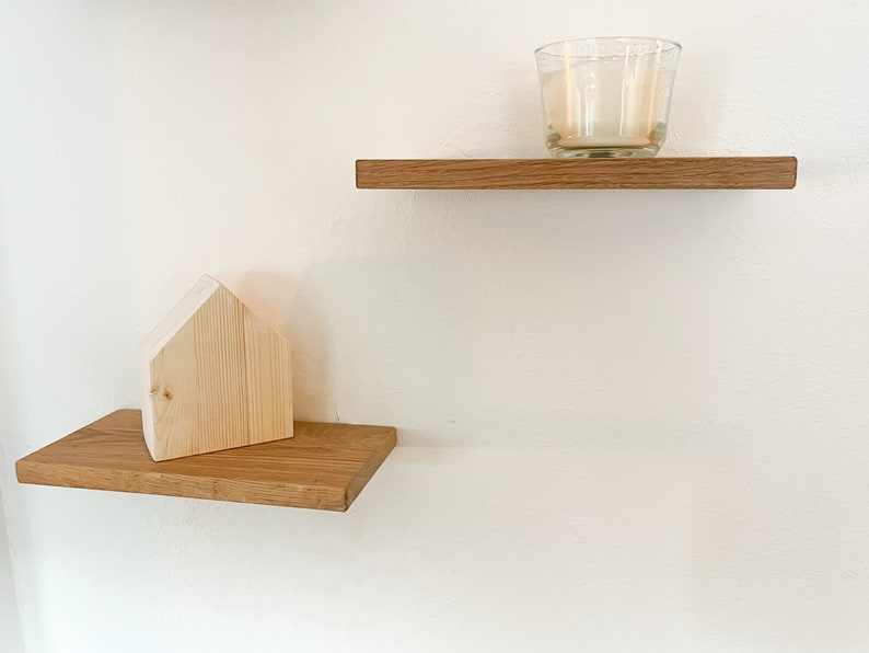Floating shelf solid oak solid wood solid wall shelf high quality best wood quality image 2