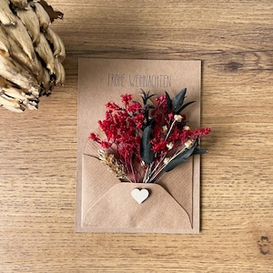 Karte zu Weihnachten l Trockenblumen l Kleines Mitbringsel l Weihnachtsgeschenk | Karte Kollegen