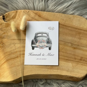 Personalisierte Karte zur Hochzeit - Just Married- Hochzeit - Hochzeitsgeschenk -Goldene Hochzeit - Trauung mit Namen