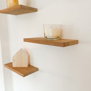 Floating shelf solid oak solid wood solid wall shelf high quality best wood quality image 1