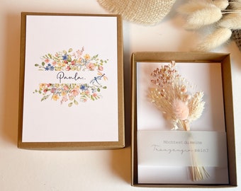 Gift Box - Would you like to be my maid of honor? Dried flowers, gift box, gift idea for maid of honor