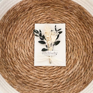 Karte mit Trockenblumenstrauß I Grußkarte I Dankeskarte mit Trockenblumen I Besondere Karte