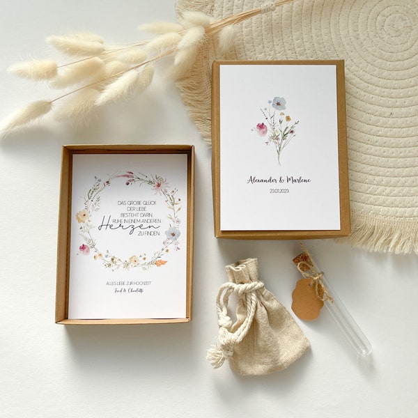 Geschenkbox zur Hochzeit - Personalisierte Karte - Hochzeitsgeschenk