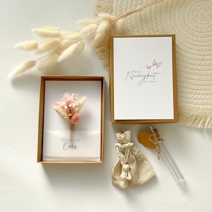Gift box - you will announce grandma, grandpa, uncle - aunt - dad - dried flowers, gift box, gift idea pregnancy