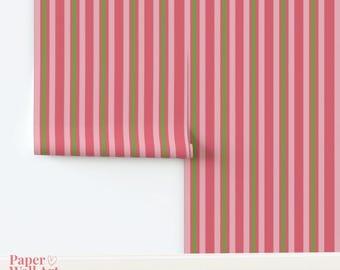 Pink and Green Vertical Stripes