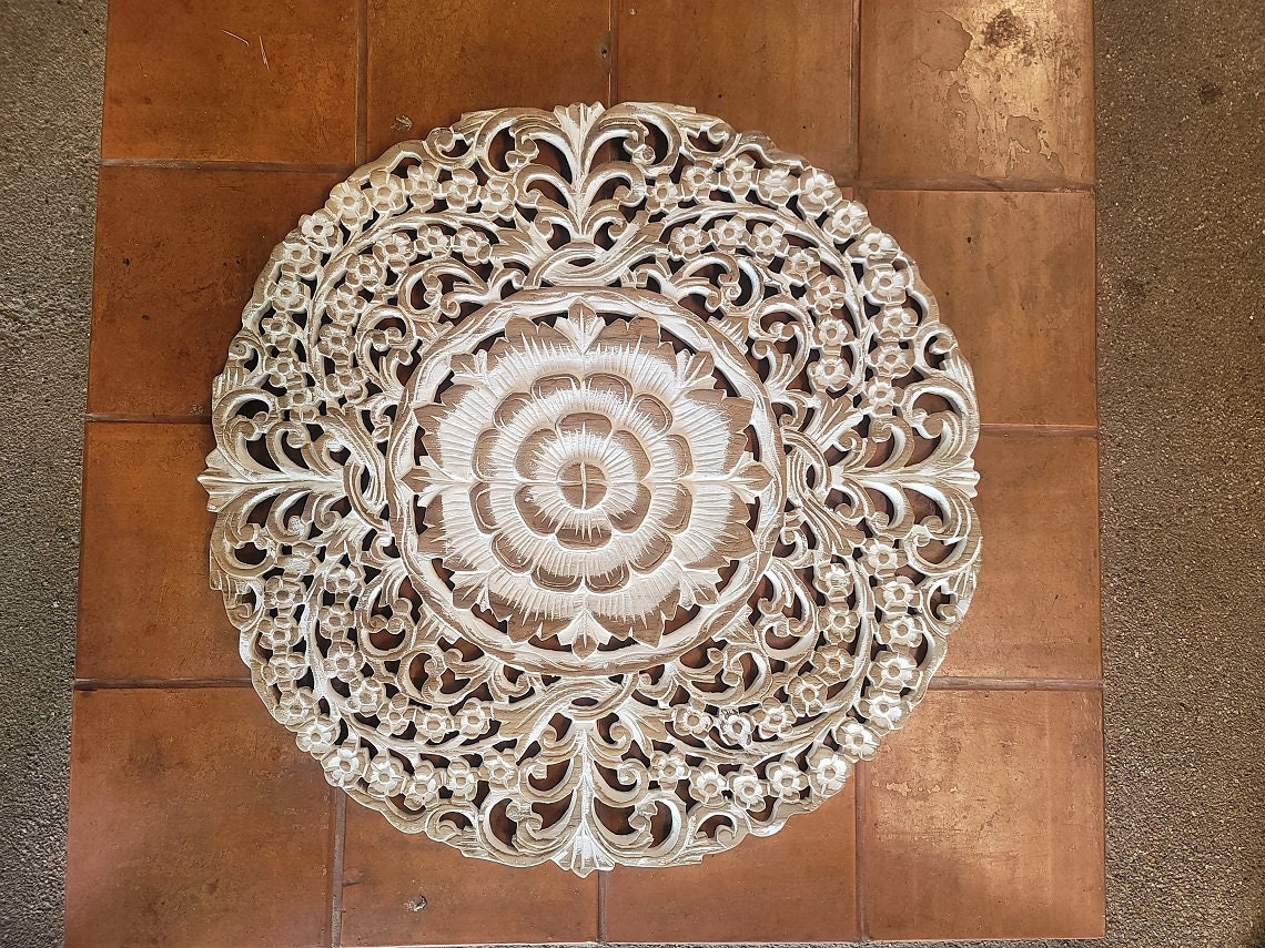 Large Wood Wall Hanging Panel Natural Wood Carving Wall Plaque Hand ...