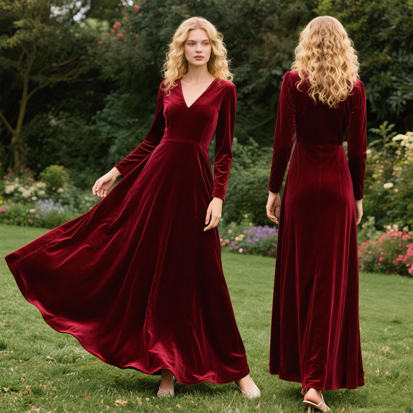 velvet bridesmaid dresses etsy Women velvet dresses, deep v neck Dress, short sleeve velvet Dress, velvet Bridesmaid Dress, plus size clothing, Party Evening Dress, R57