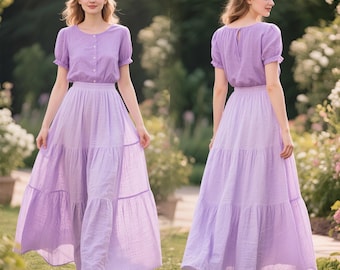 Doorwaytofashion Boho Maxi Gonna Gypsy Rayon/Viscosa Ricamato