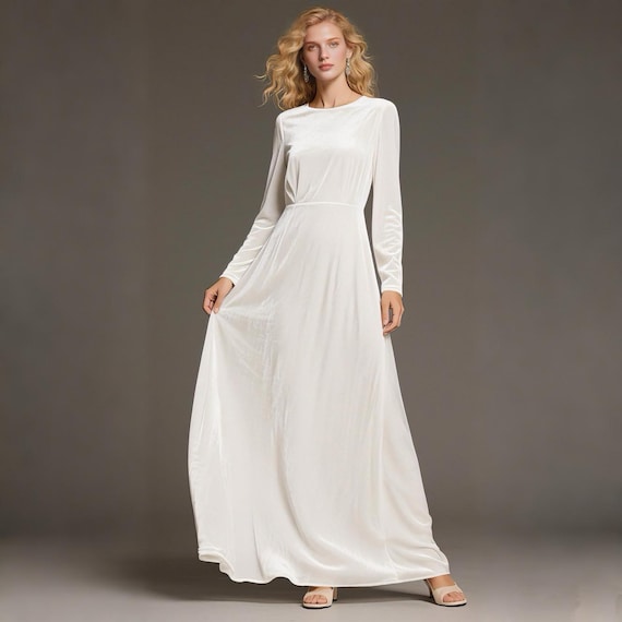 white long sleeve holiday dress Lumina Long Sleeve Mini Dress main image 0
