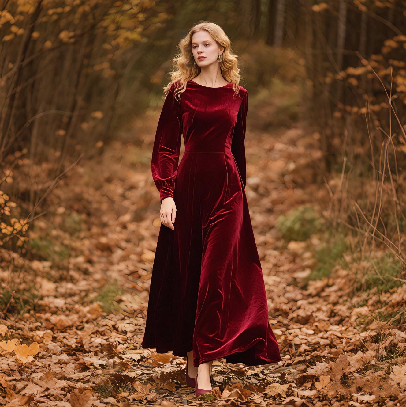 Maxi vestido granate España