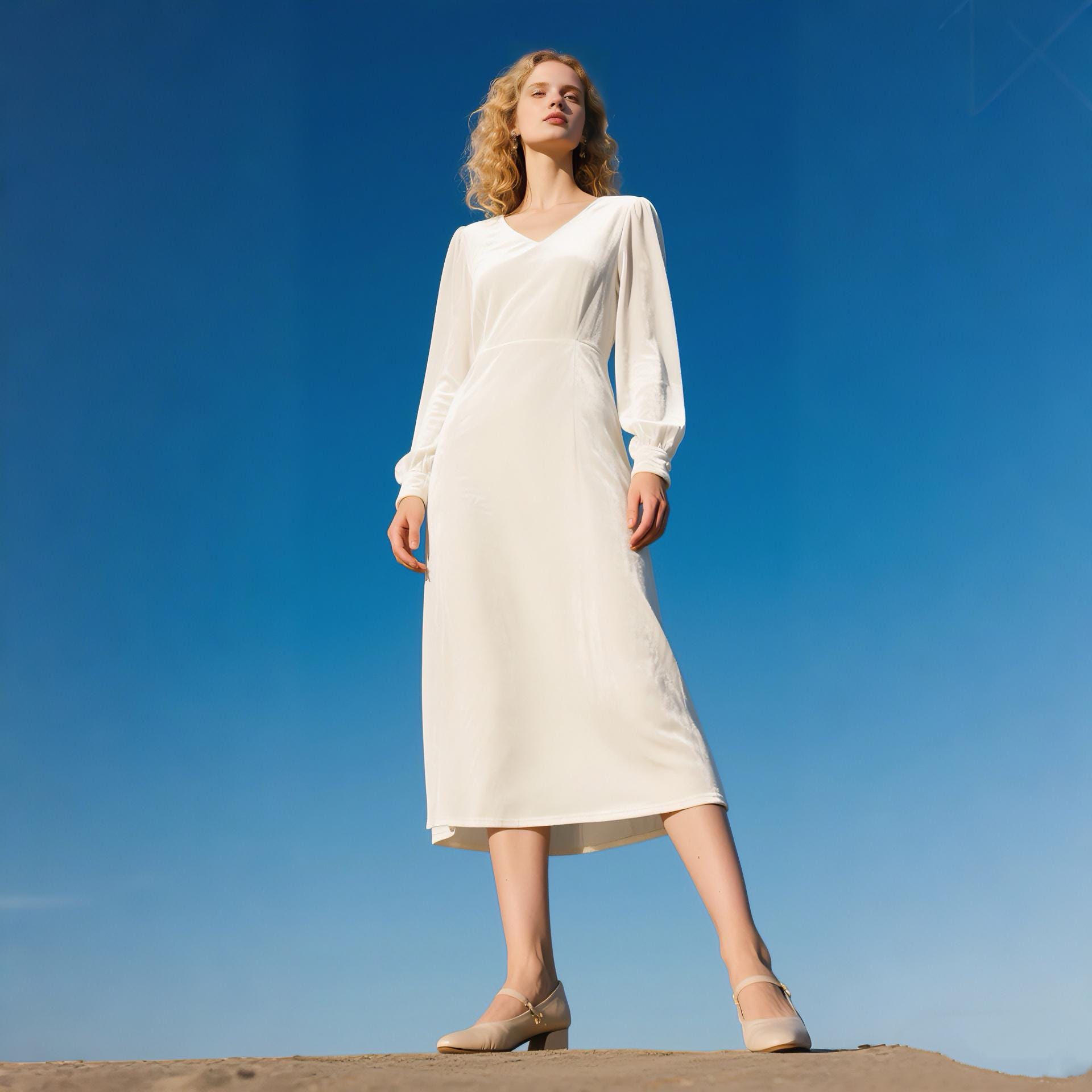 white velvet long sleeve dress Vintage Sleeved Burnout Velvet Mermaid Wedding Dress