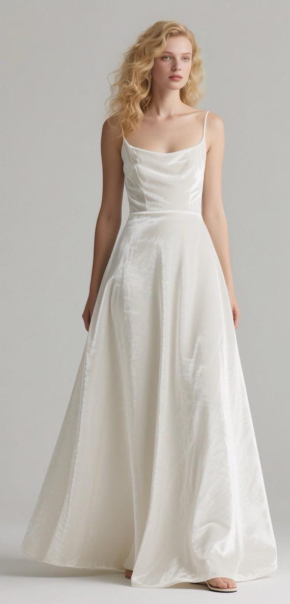 White Velvet Dress Wedding Dress Women Spaghetti Strap Cowl Neck Dress A Line Floor Length Bridal Gown Fall Winter Minimalist Custom Dress White Velvet Dress Wedding Dress Women Spaghetti Strap Cowl Neck Dress A Line Floor Length Bridal Gown Fall Winter Minimalist Custom Dress