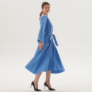 Custom Soft Cotton Dress Plus Size Dress with Pockets Maxi Dress Belted Dress Party Dress A Line Dress Summer Fall Dress Plus Size Clothing